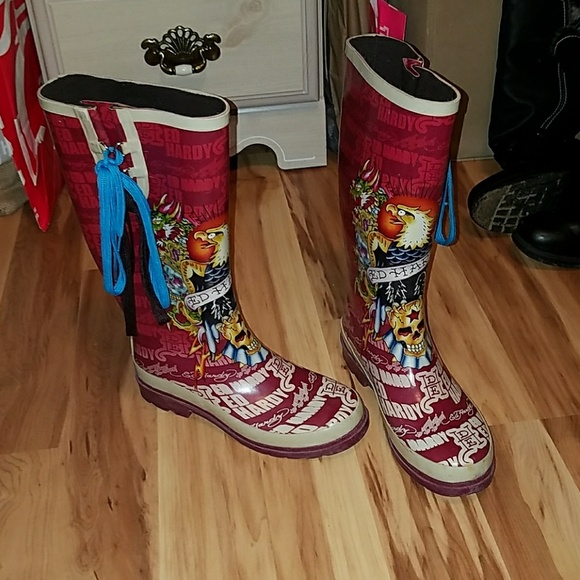 ed hardy rain boots